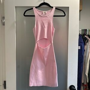 Aritzia Light Pink Ribbed Mini Dress